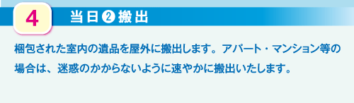 特殊清掃を含む遺品整理作業の流れ「搬　出」